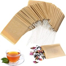 Disposable Tea Filter Bags100PCS, Small Empty Paper 7 * 8cm, Unbleached Biodegr