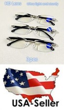 Reading Glasses, 3 Pair Unisex Blue Light Blocking Anti Blue Light Readers