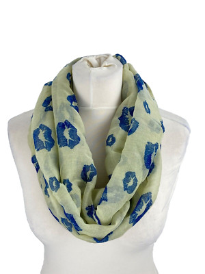Tuch Loop Schlauchschal Schal Halstuch Damen Beige Blau Sommertuch Boom It