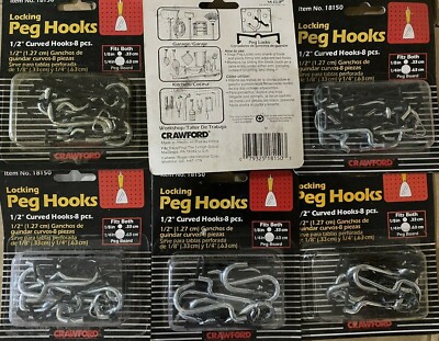 12pkgs Wholesale lot 96pcs Curved Peg board Hooks locks hanging brushes toolbox