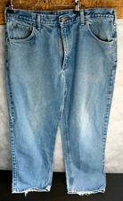 Carhartt Jeans Mens 38x30 Blue Denim Loose Fit Boot Cut Utility Pocket B167 DST