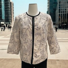 Carole Little Quilted Cotton Jacket XL Floral...