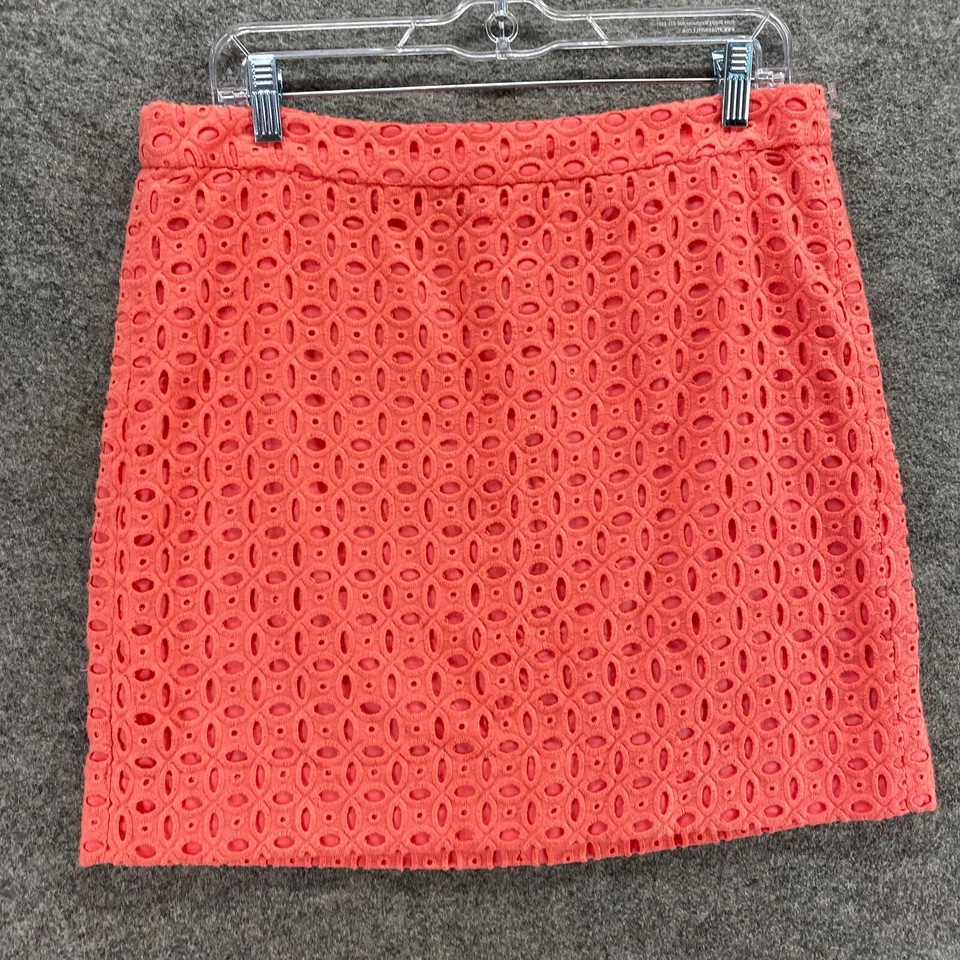 J. Falda Crew Mujer 8 Rosa Crochet Línea A Midi Cremallera Forrada tiro medio Algodón Foto 4 de 4