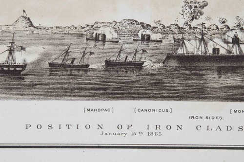 Antique Atlas Map Civil War Folio ORIG 1865 Iron Clad Ships Rebel Lines Military