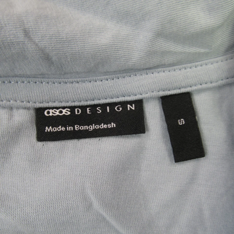 Asos Design Shirt Mens Small Long Sleeve Button Front Blue Cotton - Image 4 of 4