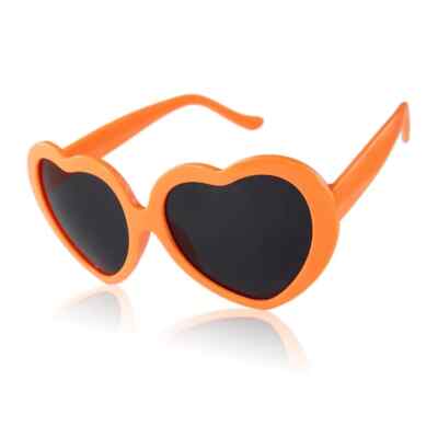 Orange Love Heart Shape Sunglasses Large Cat Eye Girls Fancy Dress Hen  Party UK