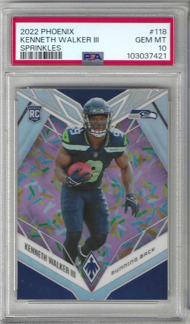 2022 Phoenix KENNETH WALKER II Seahawks Rookie Sprinkles # 118 PSA 10 GEM MINT