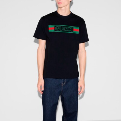 GUCCI Men's Logo Print Cotton T-Shirt Short Sleeve Size S | eBay