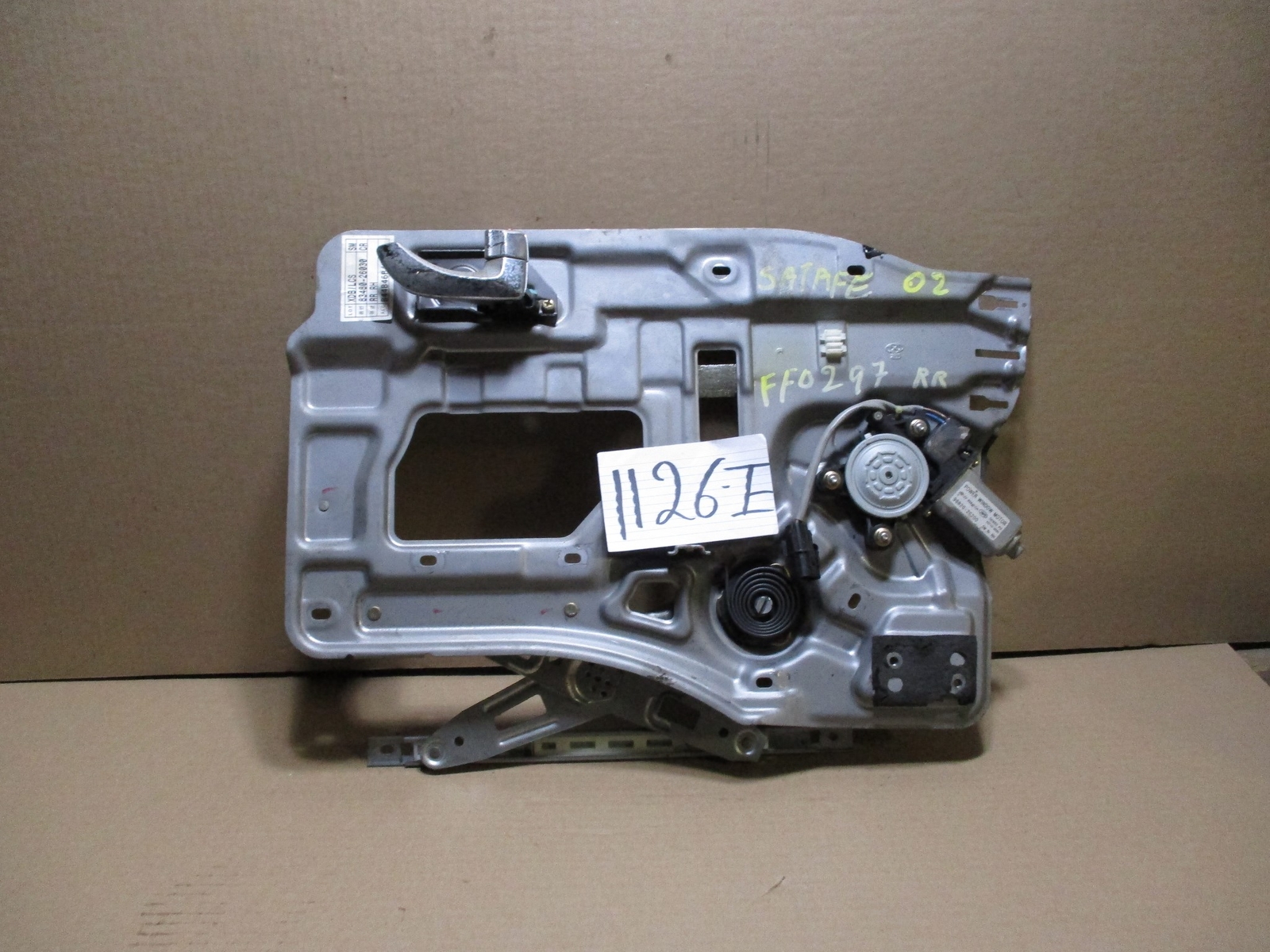 01 02 03 04 05 06 Santa Fe REAR PASSENGER Side Window Regulator W/ Motor #1126-E