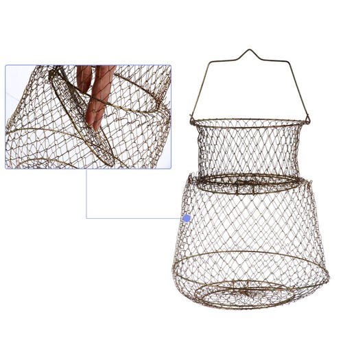 Holding Multiple Fish Wire Mesh Cage Shrimp Outdoor Fishing Trap Net - Picture 5 of 12