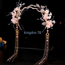 Chinese Hanfu Hair Accessories Tassel Fake Earrings Hairband Leaf Floral Jewelry