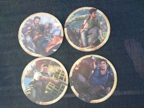 Official PlayStation UNCHARTED Card Coasters Complete Set Nathan Drake NEW - Imagen 1 de 1