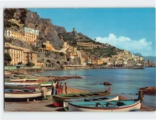 Postcard Panoramic View from Port Amalfi Italy