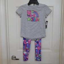 NWT 2pc Under Armour Rainbow Logo Sport Top  Leggings Set sz 4 5 6 or 6X