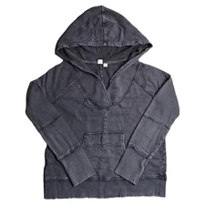 Melrose And Market Hoodie Sweatshirt Women's Gray Pullover V Neck Size Small