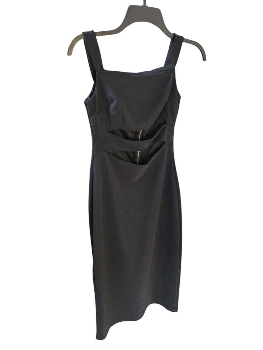 cowl neck mini club dress Sleek Tonight Halter Size:8 (S) The knee Sweetheart-neck Asymmetric Structured Midi Dress