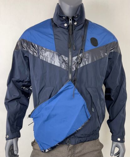 Coach Men's Navy/Deep Sky Nylon Packable Windbreaker w/Storage Pouch US 40 79558 - Picture 4 of 12