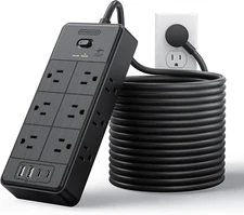 4000J Long Cord Surge Protector Power Strip, 25 FT Extension Cord with 12 Outlet