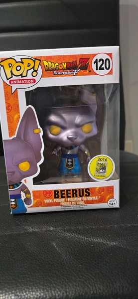 EXCLUSIVO SDCC 2016 METALLIC FUNKO POP BEERUS #120 DRAGON BALL