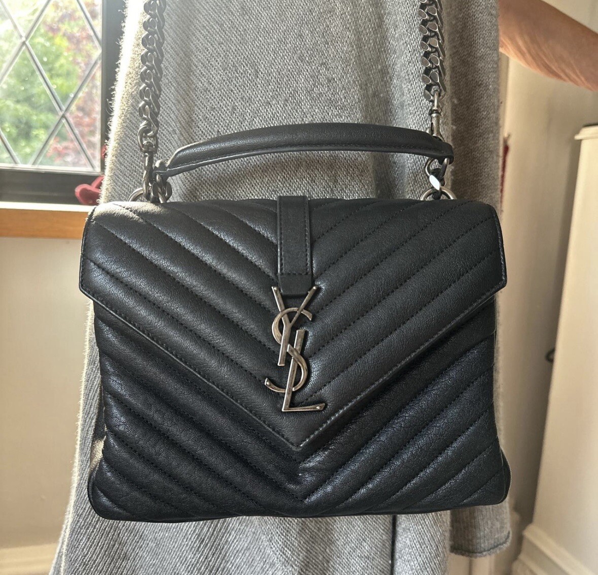 YSL Saint Laurent Black Medium College Bag Excellent Condition