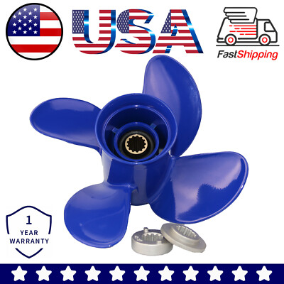 10.3x13 For Mercury 25-70HP Outboard Propeller 13 Spline 48-8M8026625 4 Blades 