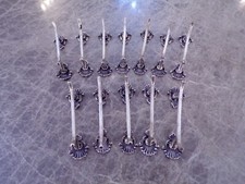 Satz edle Messerbänke Messerbänkchen Rokoko für 12 Personen in Echtsilber 925er