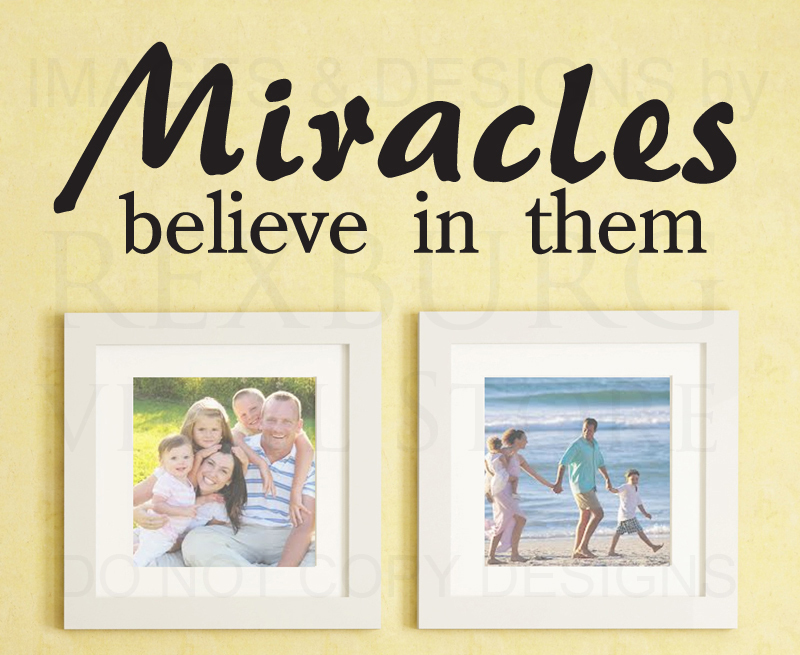 Religious Wall Decal Vinyl Sticker with Miracles Quote Faith Art R9