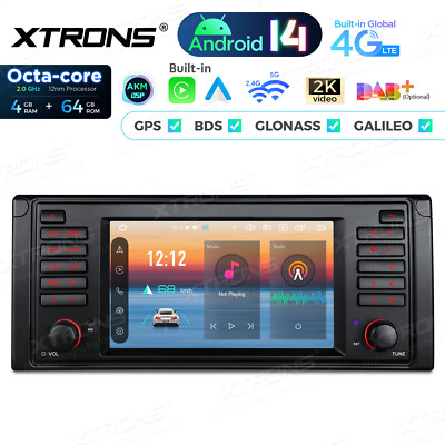 7'' Für BMW E39 M5 Autoradio Android 14 CarPlay 8-Kern 4+64GB 4G LTE GPS Navi DSP