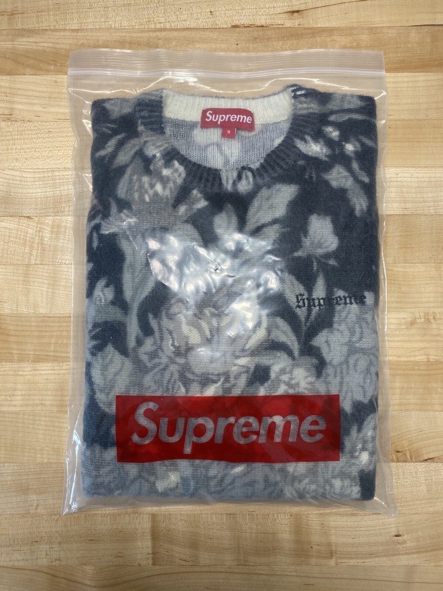 Supreme SS19 Printed Floral Angora Sweater Black Size Small