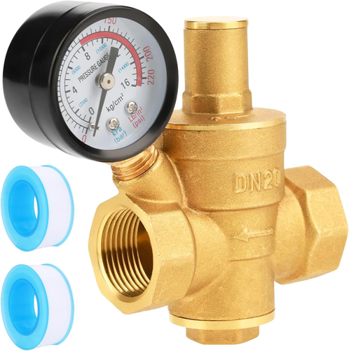 Riduttore Di Pressione Acqua 3/4 Pollice DN20 Con Manometro, Regolatore Di Press - Foto 11 di 12