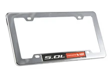 2015-2023 Ford F150 5.0 V8 Truck Coyote Red Emblem Chrome License Plate Frame