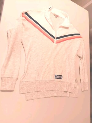 Inspired Hearts LOVE Sweatshirt Womens S  Long Sleeve 1/4 Zip Kangaroo Pocket