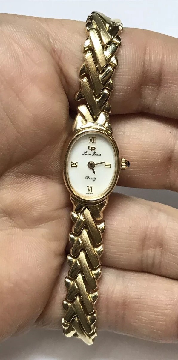 VINTAGE SOLID 14K YELLOW GOLD MOTHER OF PEARL LUCIEN PICCARD