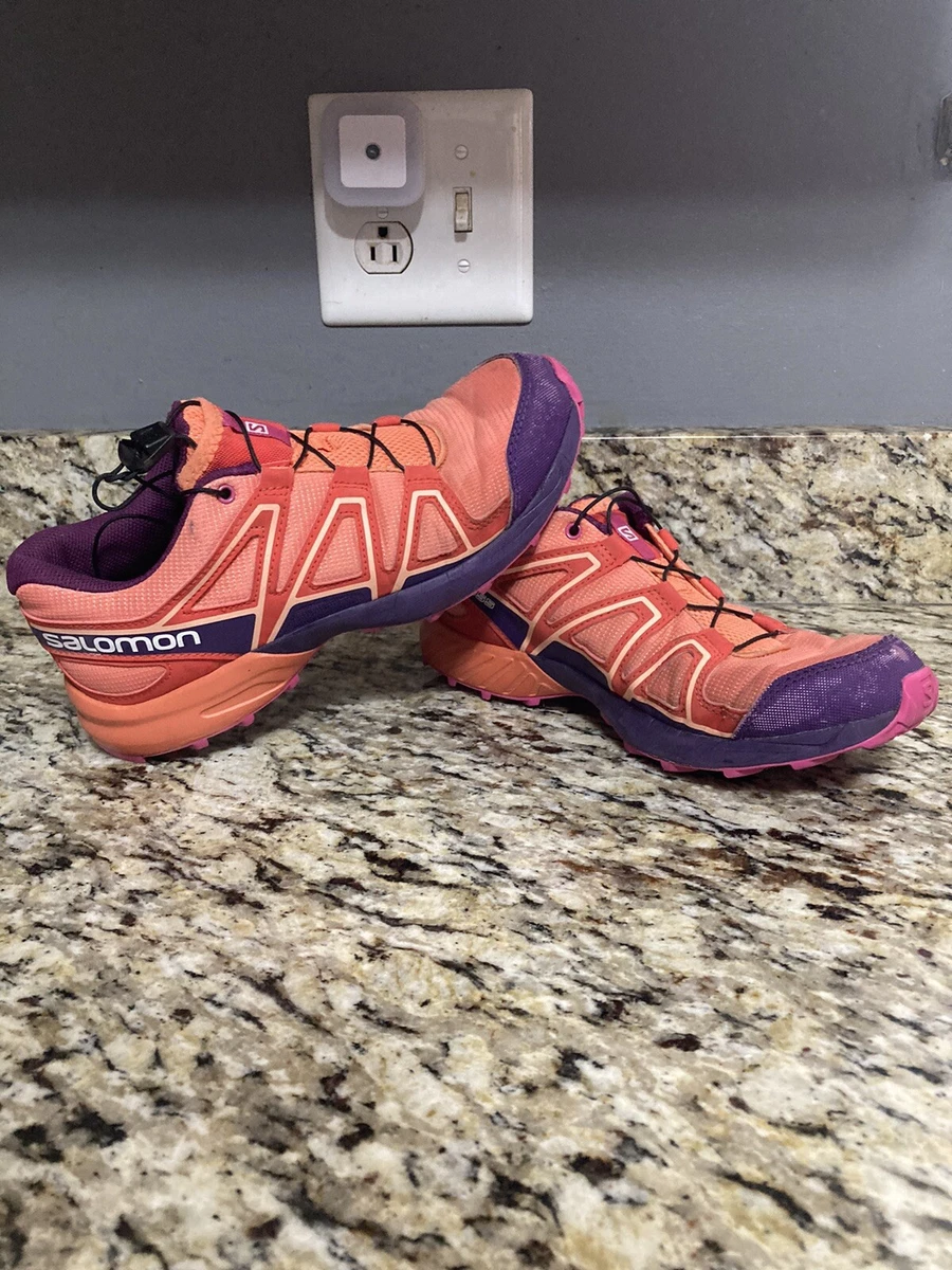 SALOMON Trail Speedcross J 392387 Coral/Acai/Rose Violet Size 5 eBay