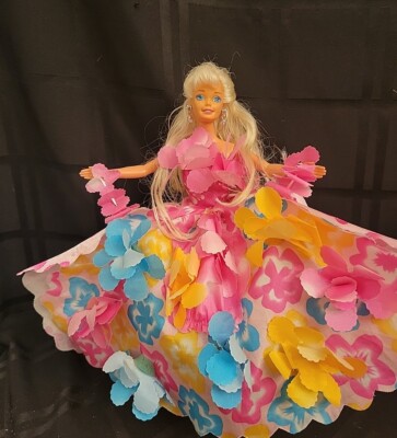 Barbie Doll 1990 Blonde Twist'nTurn Vtg Mattel *Blossom dress*unsure name*gvc
