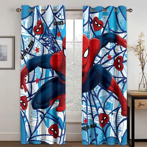 Dormitorio 3D Spiderman Cortinas Opacas Ojales Niños Opaco Cortina 2x - Imagen 9 de 16