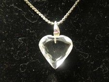 STERLING SILVER 16 INCH CHAIN WITH A CRYSTAL HEART PENDANT