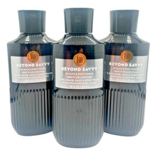 NEW Bath Body Works Lot 3 Bottles Beyond Savvy 3-In-1 Hair Face Wash Shower 10