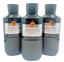 Bath & Body Works LOT 3 Men's Beyond Savvy 3-In-1 Hair Face Body Wash Shower 10
