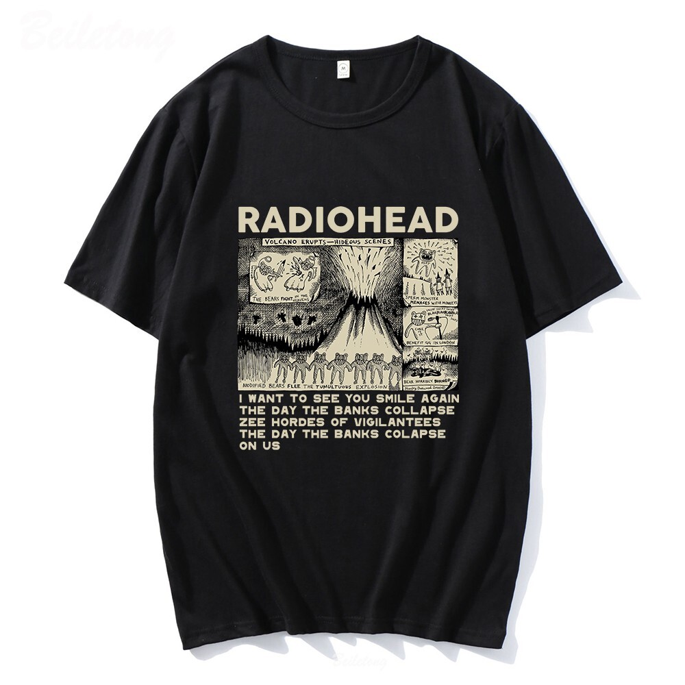 RADIO HEAD vintage Tシャツ Radiohead Vintage Print T Shirt Unisex Oversized Hip Hop