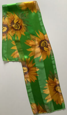   A kleine Größe grün Blumenmuster modern Vintage Damen Satin und Chiffon Schal