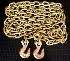 (2) 1/2" x 20' G70 Binder Chains Tow Chain Truck Tie Down Transport Chain