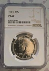 1964 Proof Silver Kennedy Half Dollar PF 67 NGC Slab Numismatics Coin