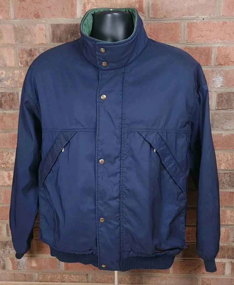 Chaqueta Pendleton Lobo XL De Colección Azul Verde Cremallera Completa Aislante Años 80 Hecha en EE. UU. Foto 2 de 4