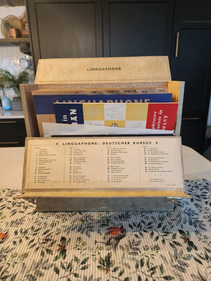 Vintage Linguaphone German Language Course Set 78 RPM Records & Booklets  c1950s - Image 3 of 4