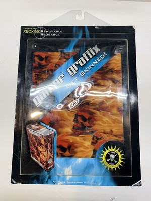 GEEK CHIC GAMER GRAFFIX XBOX 360 RED FLAMING SKULLS SKIN New old Stock