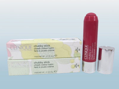 CLINIQUE CHUBBY STICK CHEEK COLOUR BALM 03 ROLY POLY ROSY 0.21 OZ BOXED SET OF 2