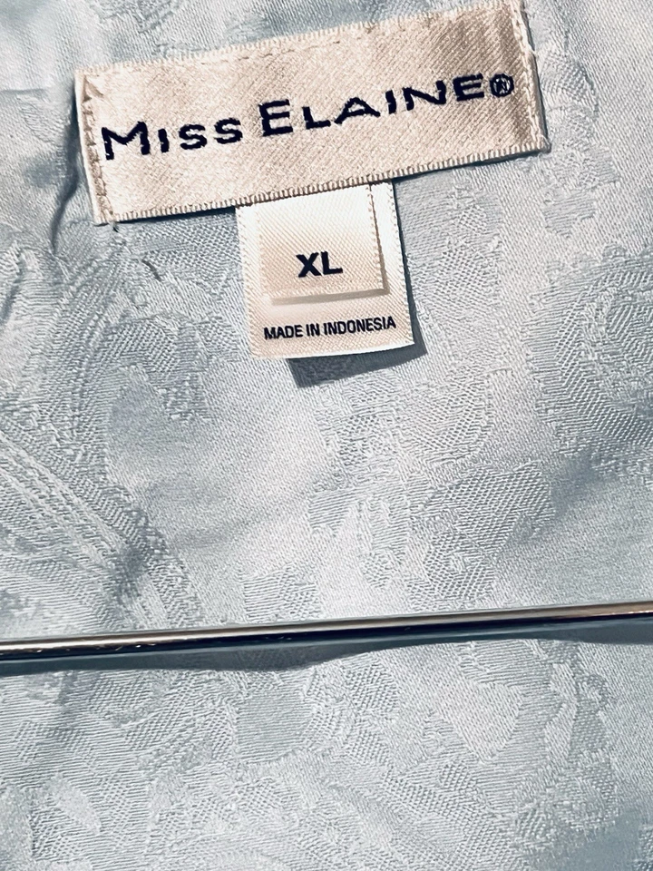 NUEVO Pijama para mujer Miss Elaine Essentials cepillado espalda satinado estampado aguamarina talla XL Foto 3 de 4