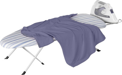 Folding Tabletop Ironing Board with Iron Rest, Blue, 32  L X 12  W, Steel Frame