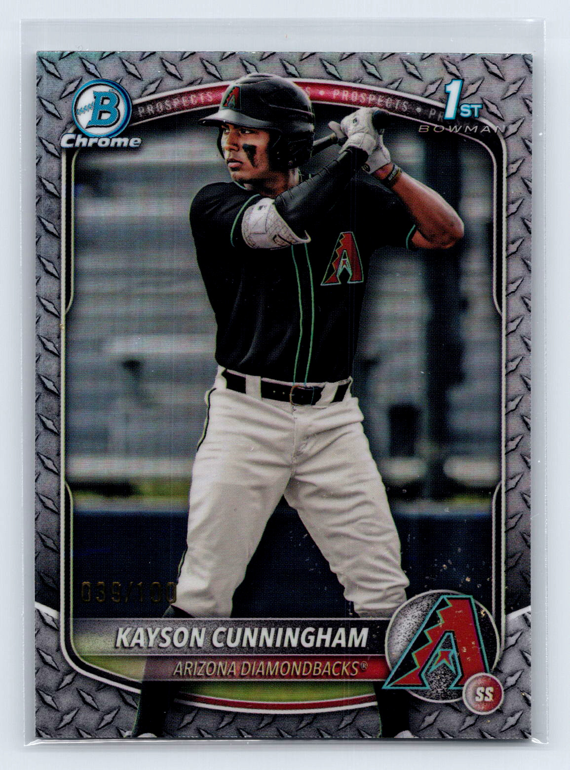Kayson Cunningham 1st 2025 Topps Bowman Draft Chrome Steel Metal Refractor /100